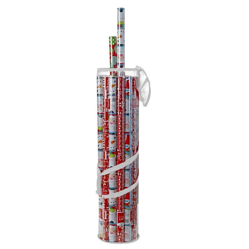 ProPik Christmas Gift Wrap Organizer Clear, Fits 24 Rolls of 40 Inch Long, Heavy Duty PVC Wrapping Paper Storage Bag with Handles and Zippered Top, Tote Clear Tube Container (White Trimming) - Image 2